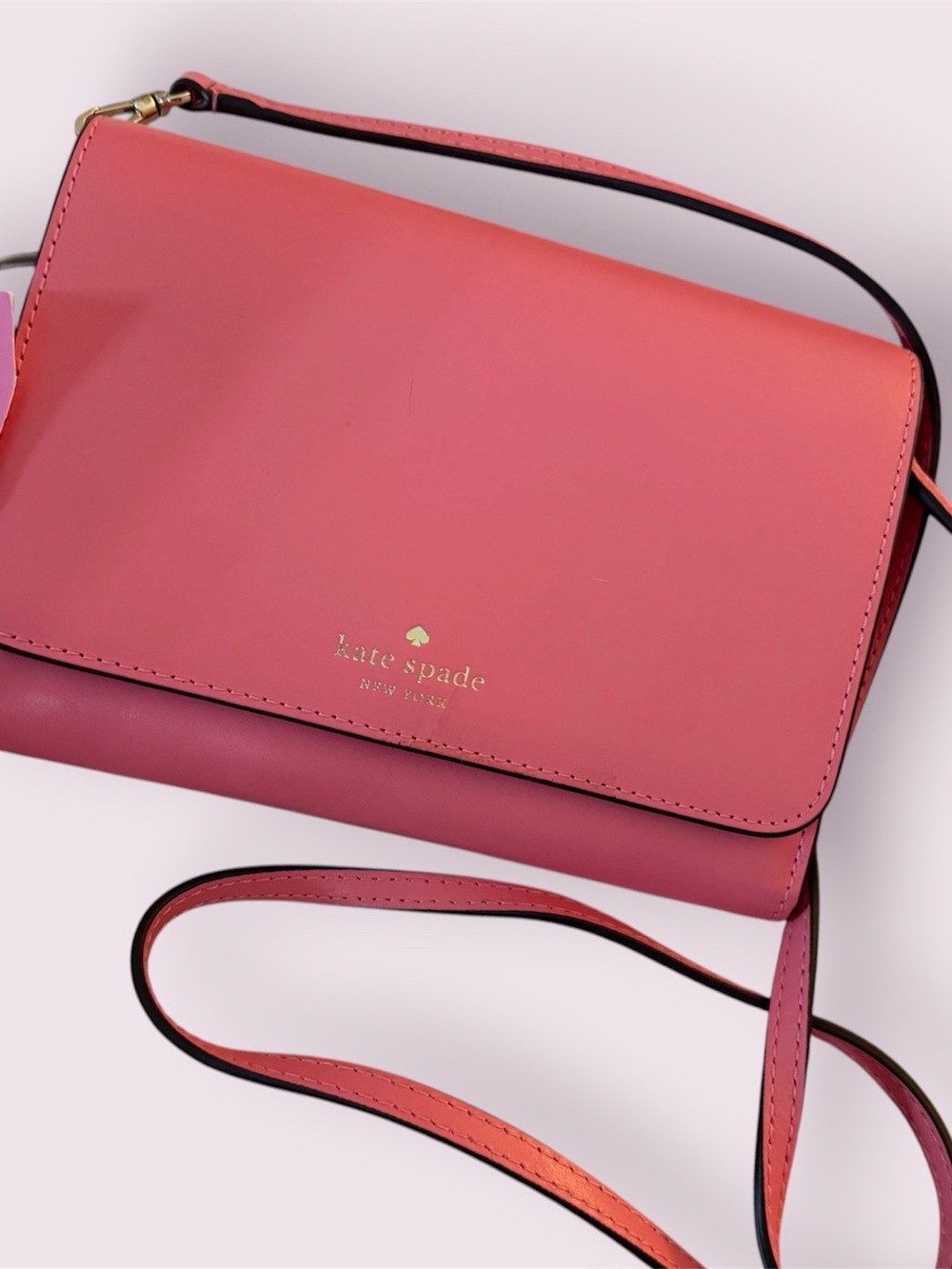 kate spade Kerri leather Flap Wallet Crossbody Pink